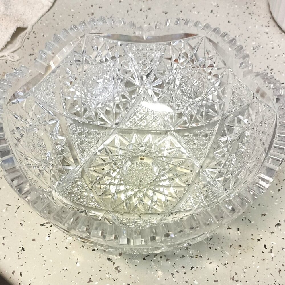Antique American Brilliant Cut Glass Bowl. 8". 1876-1917 (ABP )